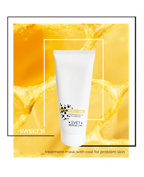 Treatment mask with coal for problem skin Sweet 16, 200 ml Image