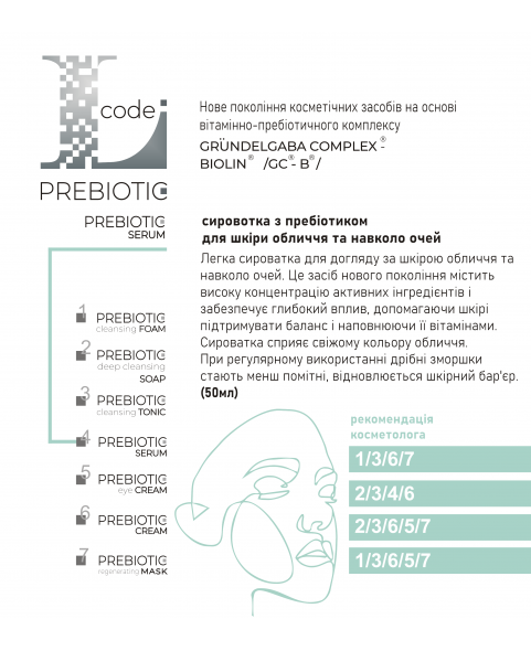 Сыворотка для лица L-code prebiotic, 50 мл фото